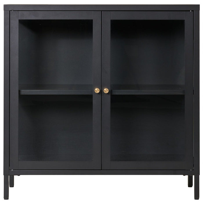 House Nordic Dalby Zwart | Glas Opbergkast 2-Deuren