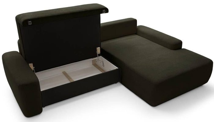 NADUVI Collection Hoekslaapbank Elis rechts met opbergvak chenille