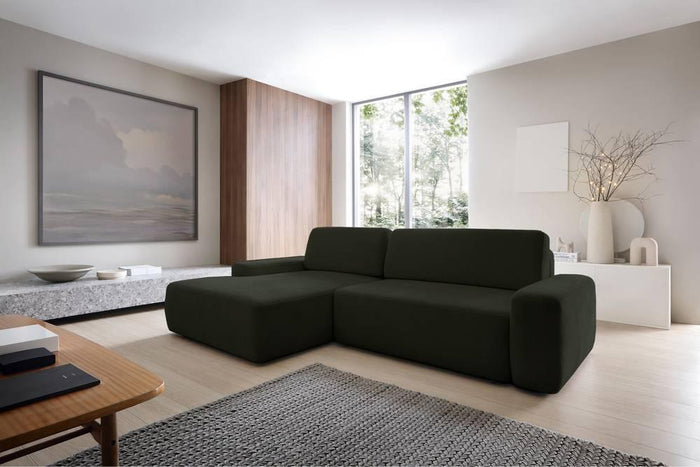 NADUVI Collection Hoekslaapbank Elis links met opbergvak chenille