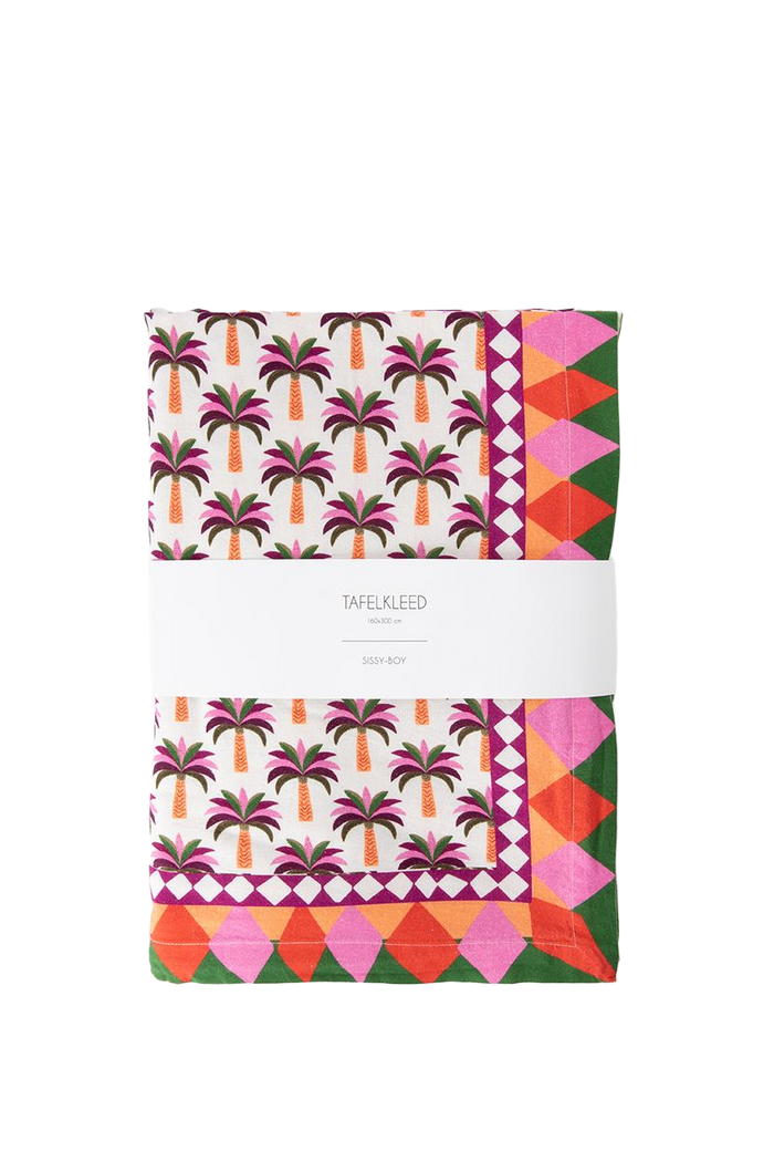 Sissy-Boy Multicolour tafelkleed met palmboom print (160x300 cm)
