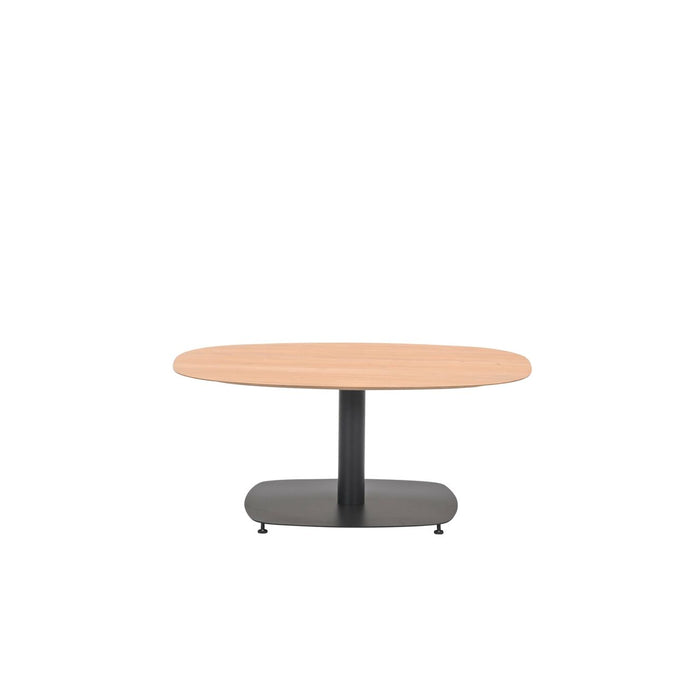 Leon bijzettafel -  aluminium - carbon black-light teak look-100x70 cm