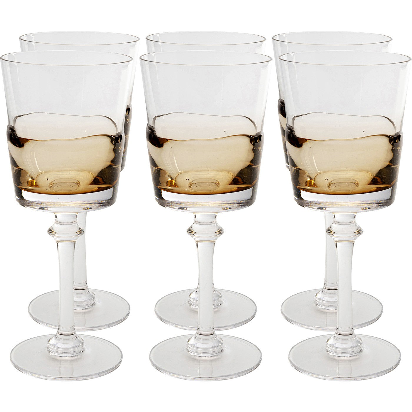 Kare Design Mimi wijinglazen - amber - 6st