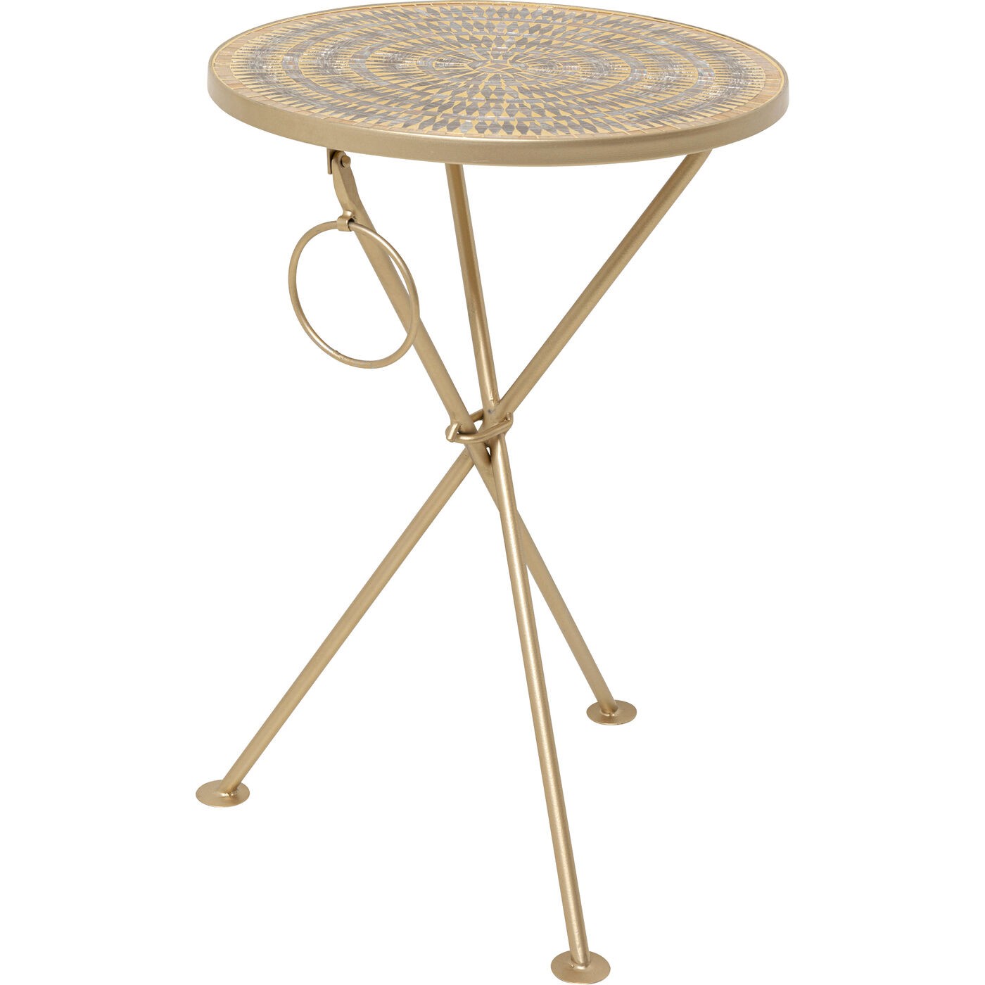 Bijzettafel Clack Mosaic Ø35cm bruin Kare Design