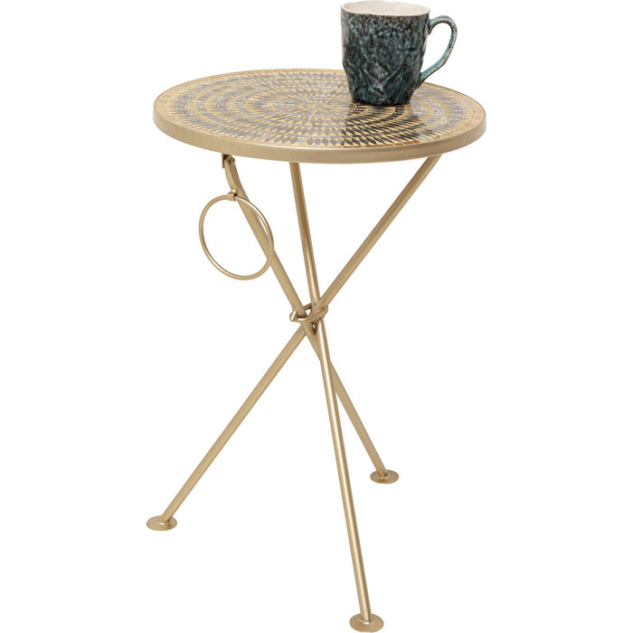 Bijzettafel Clack Mosaic Ø35cm bruin Kare Design