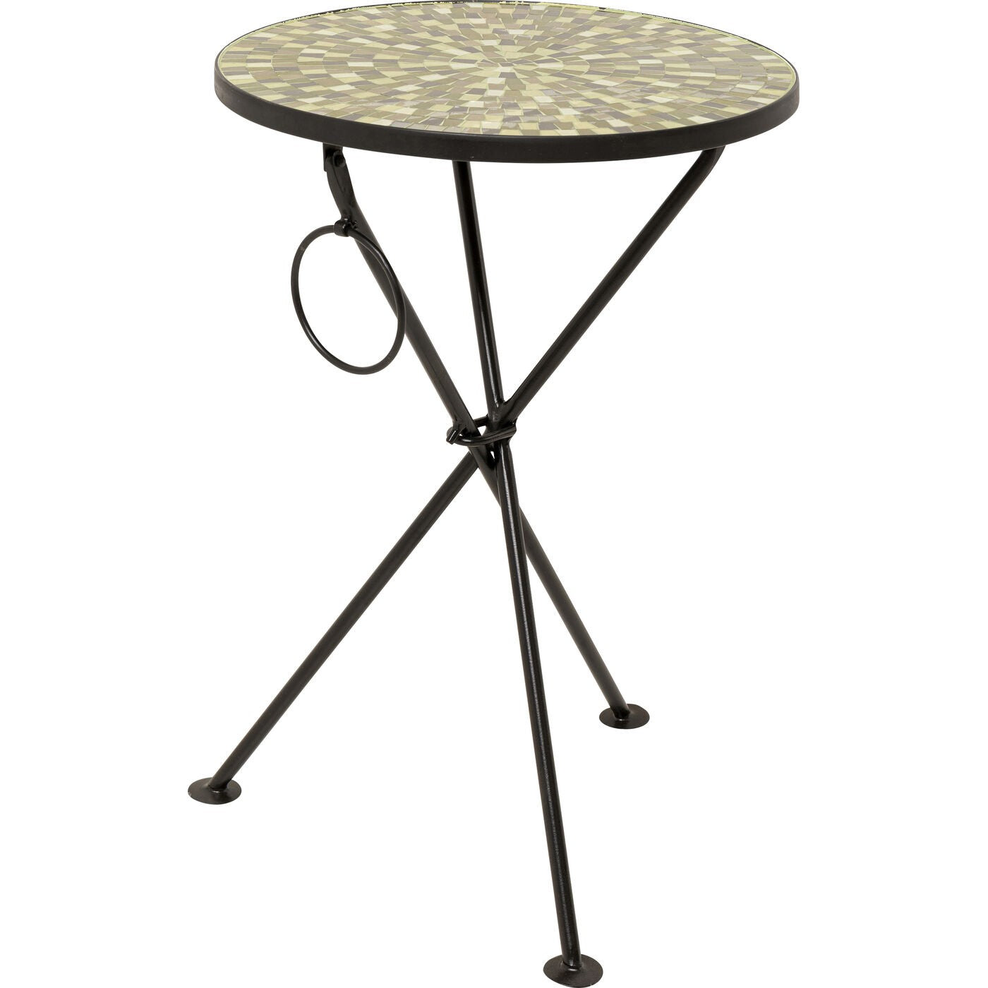 Bijzettafel Clack Mosaic Ø35cm groen en bruin Kare Design