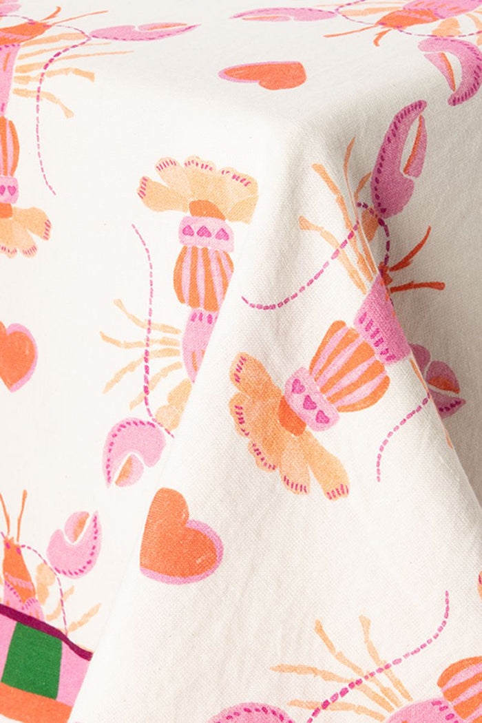 Sissy-Boy Roze tafelkleed met kreeftprint (140x220 cm)