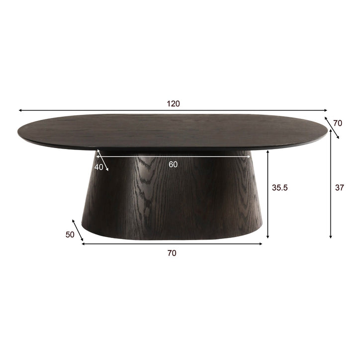 Livingfurn - Salontafel Bruin Eikenfineer - 120x70x36cm - Tobago