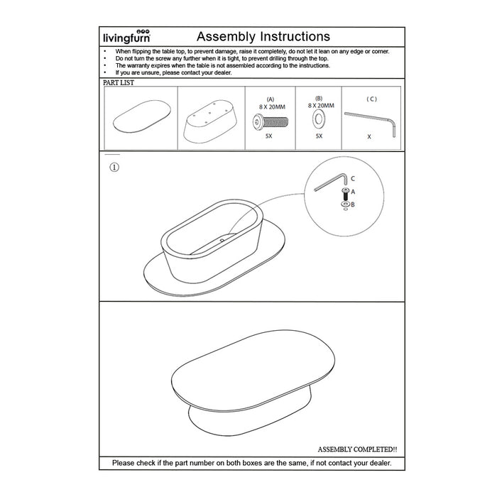 Livingfurn - Salontafel Bruin Eikenfineer - 120x70x36cm - Tobago