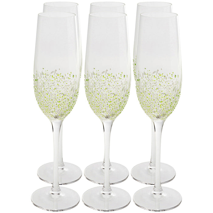 Kare Design Confetti champagneglazen - groen - 6st