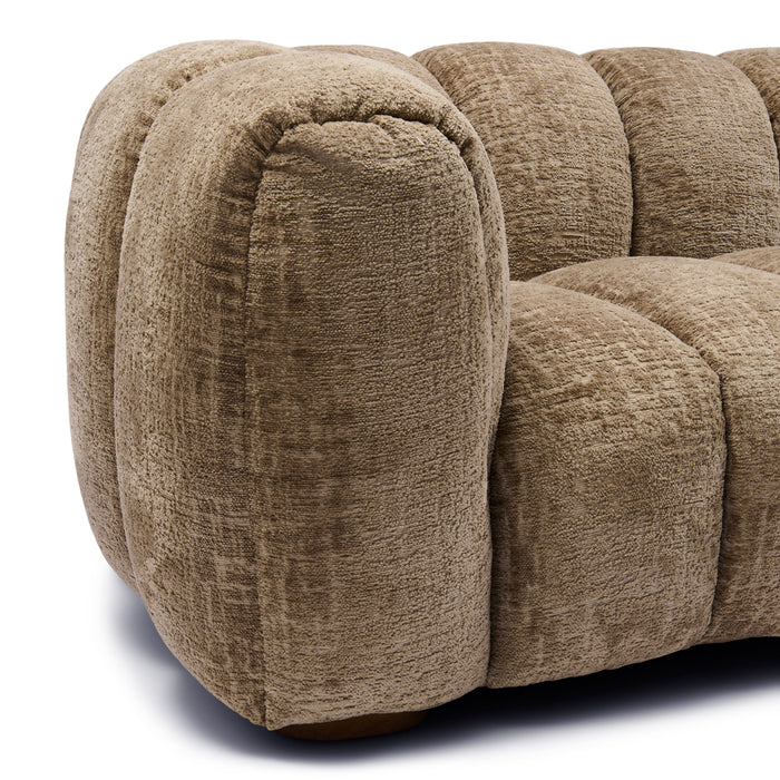 Rivièra Maison - Luxe Vicenza Bank in T20 - Taupe, 298x109x80 cm van Polyester en Dennenhout