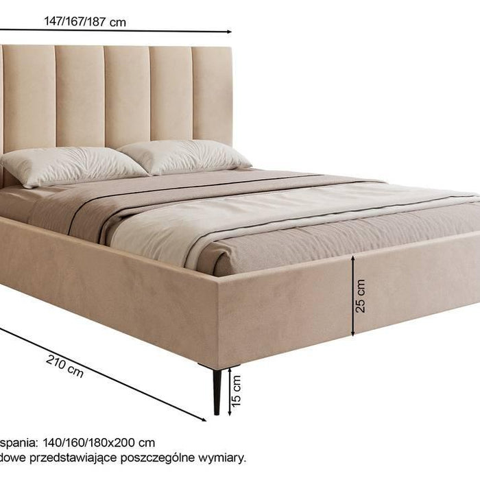 NADUVI Collection Bedframe Carolina met opbergvak velvet 140x200