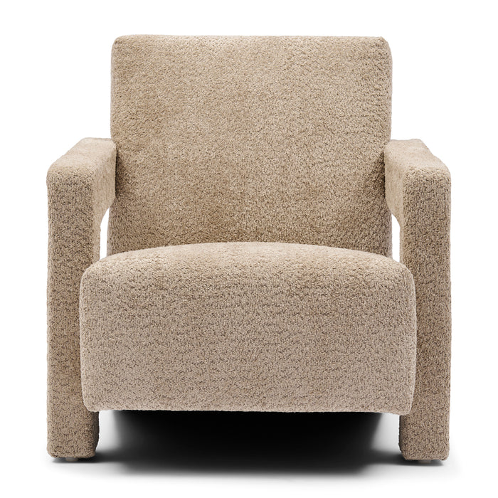 Rivièra Maison - Luxe Fauteuil in S97 - Soft Walnut van Polyester en Rubberwood, 70x90x72 cm