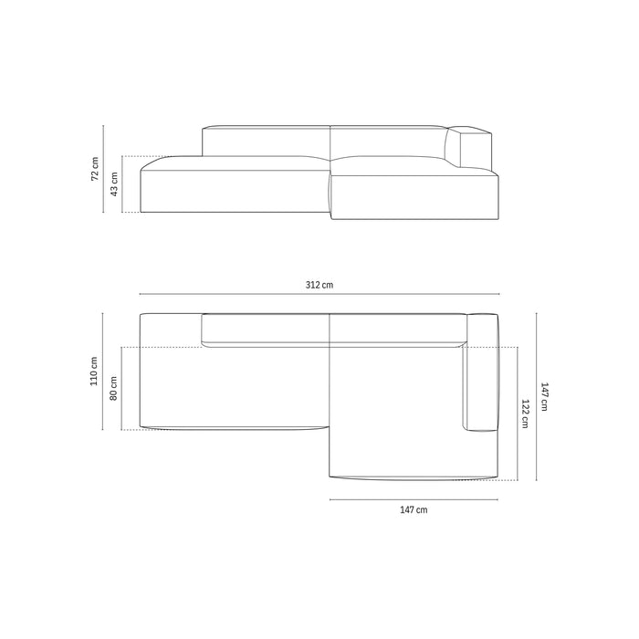 Micadoni Hoekbank Nuria 4-zits rechts
