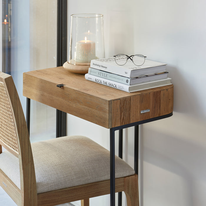 Rivièra Maison - Bureau in Gerecycled Eikenhout, Robuust IJzer, 40x80x65 cm