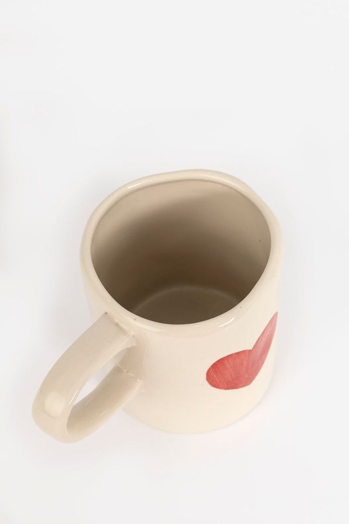 Sissy-Boy Beige mok met rood hart