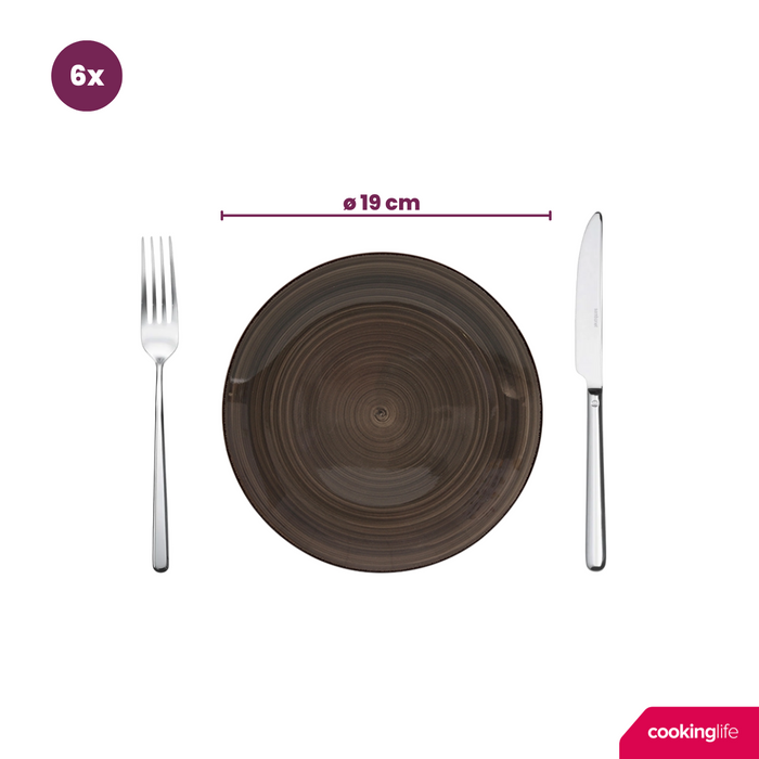 Studio Tavola Ontbijtborden | Dessertborden Vintage Loft ø 19 cm - 6 stuks