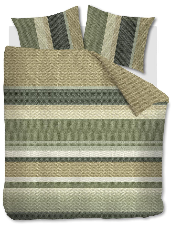 Beddinghouse Jorren  dekbedovertrek - 240x200|220 - Olijfgroen