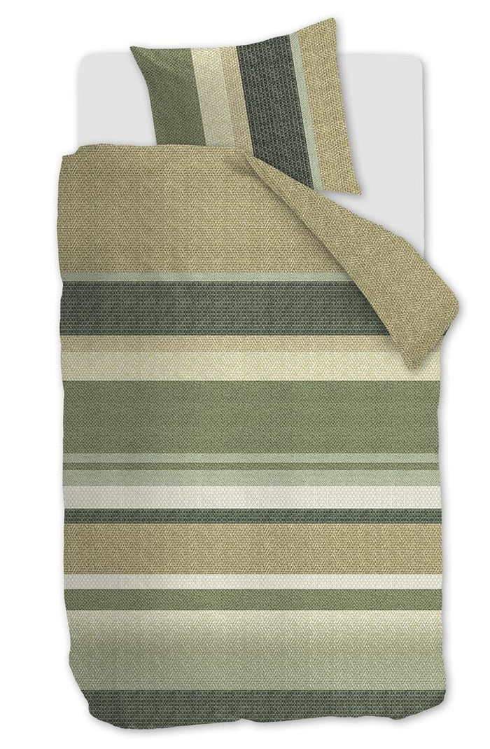 Beddinghouse Jorren  dekbedovertrek - 140x200|220 - Olijfgroen