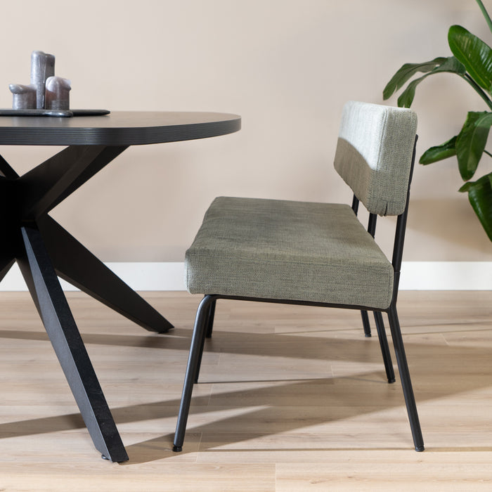 Bronx71 Scandinavische eetkamerbank Espen groen gerecyclede stof 160