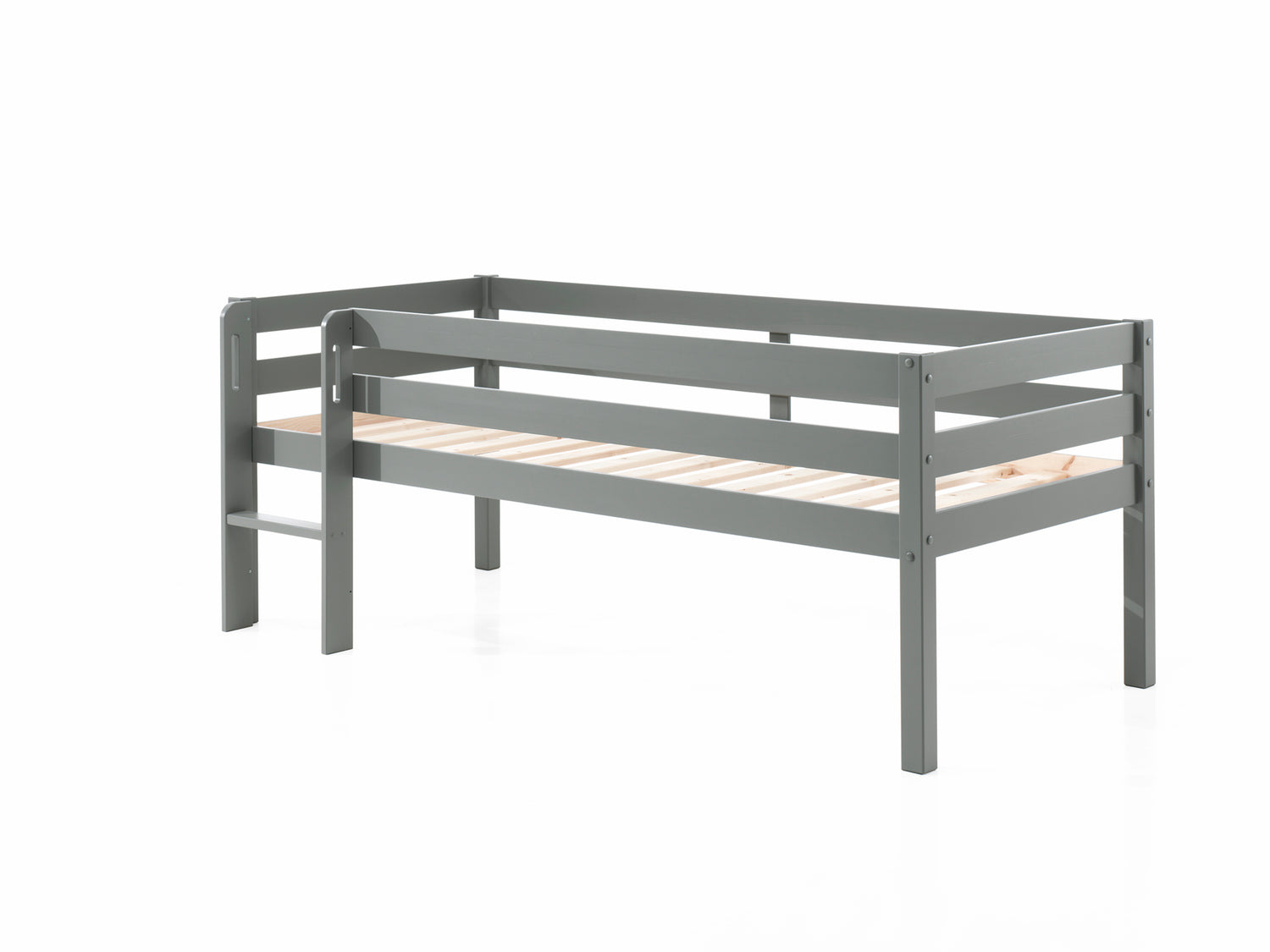 LUCEVI - Pino Halfhoogslaper met Ladder 90x200cm - Grijs - H85CM