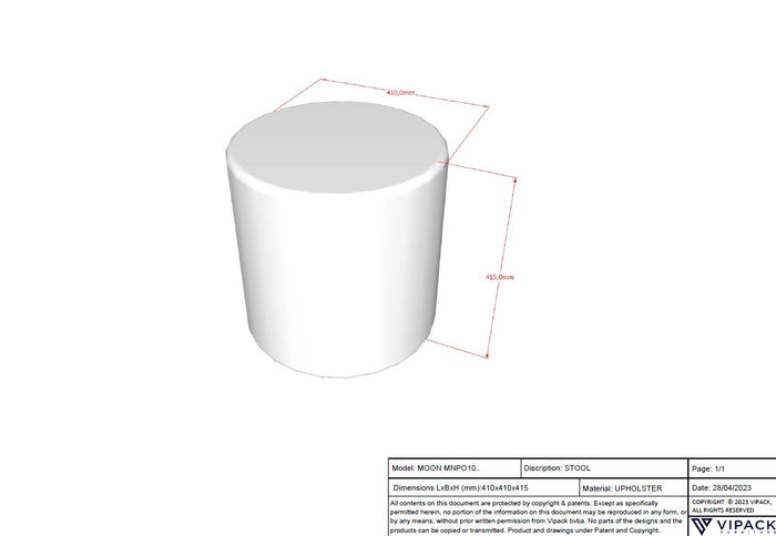 Vipack Moon Poef Bouclé - groen