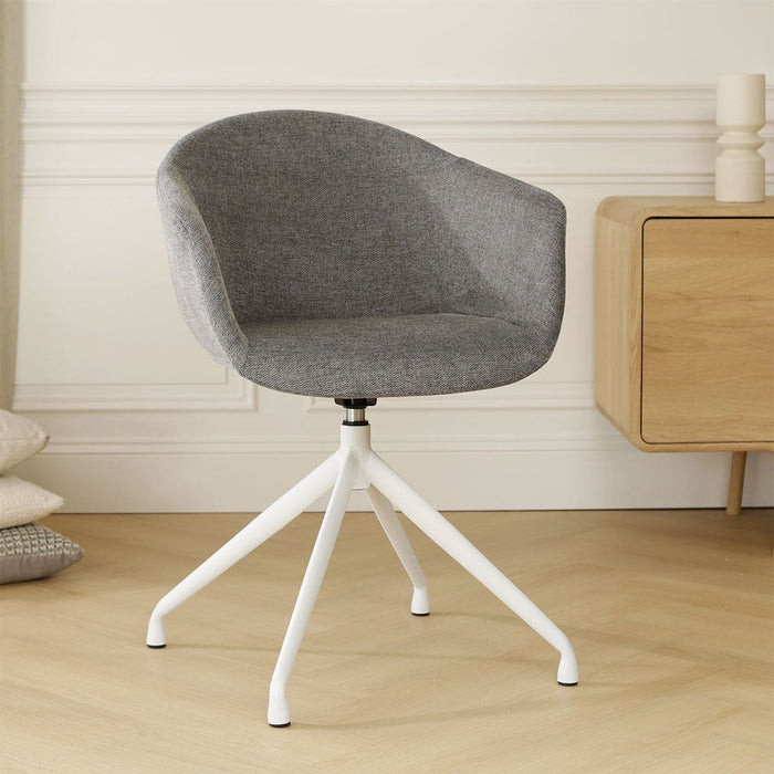 Nolon Nola-Otis Eetkamerstoel Donkergrijs - Draaibaar Wit Onderstel
