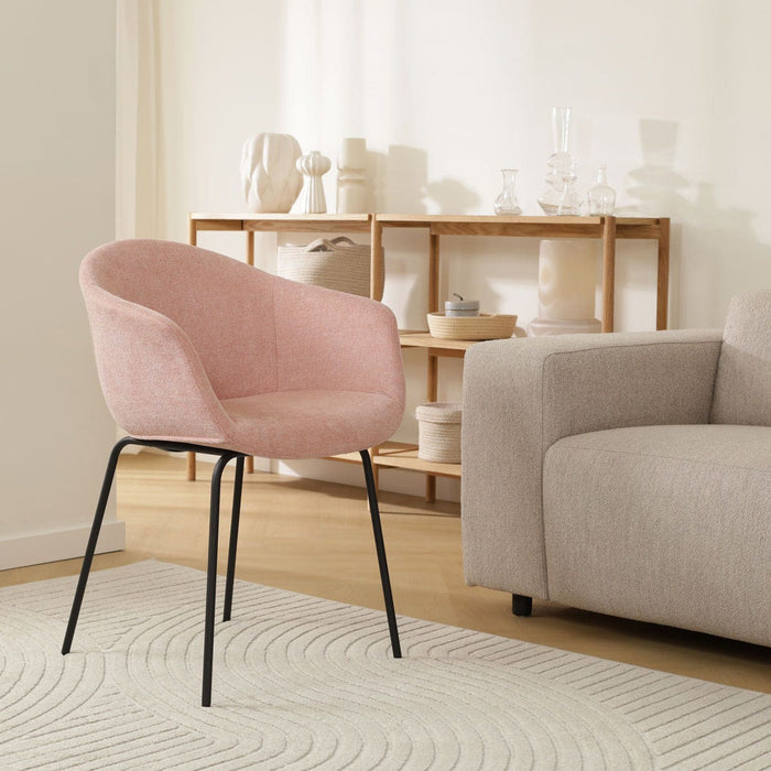 Nolon Nora-Otis Eetkamerstoel Zacht Roze - met Armleuning - Zwart