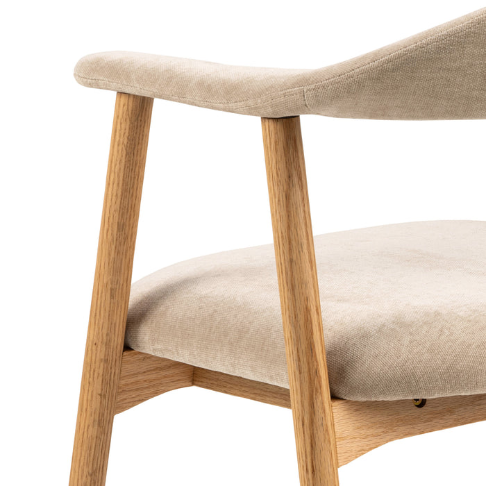 by fonQ Nordic Eetkamerstoel - Eikenhout - Beige