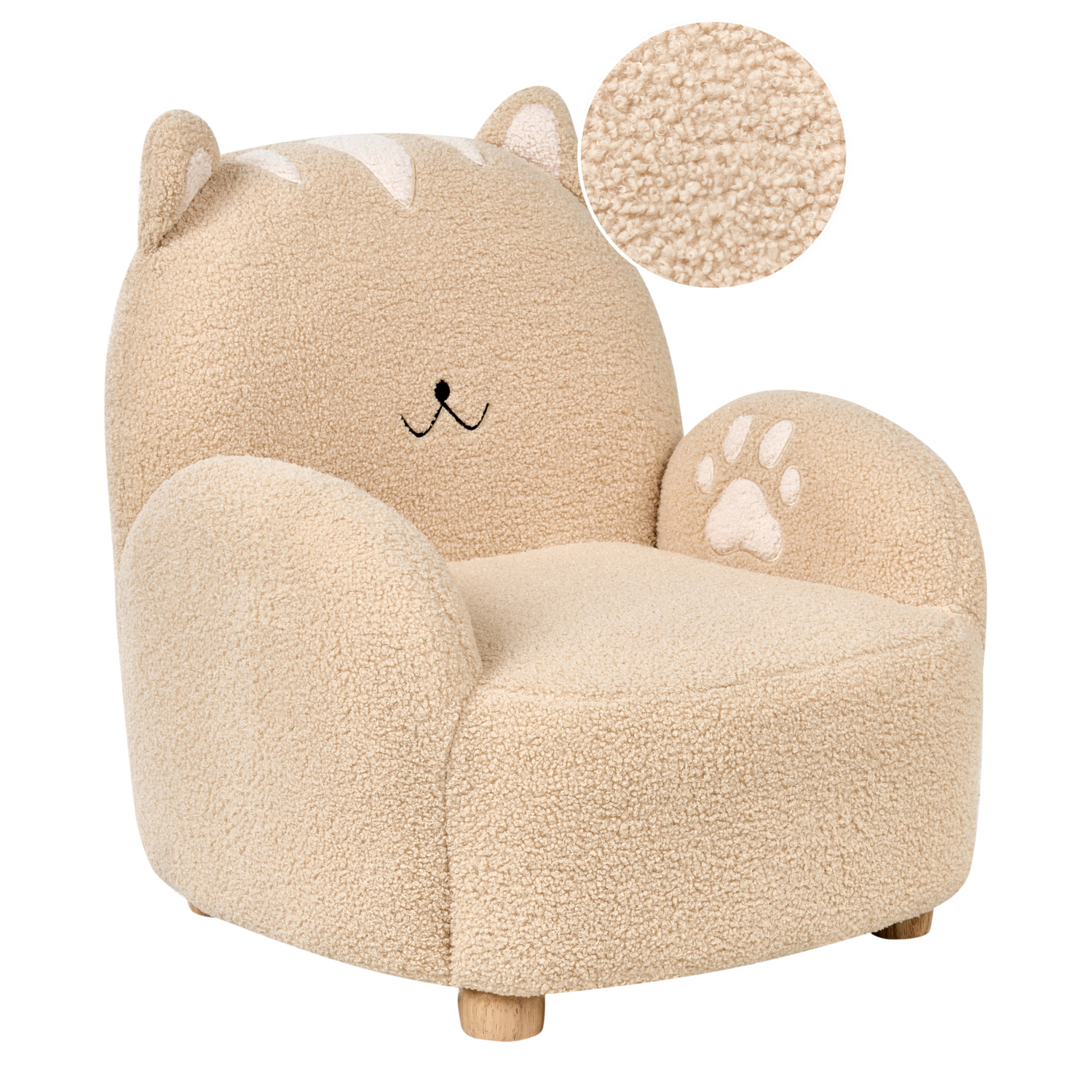 Beliani - ZOAR - Kinderfauteuil - Beige - Bouclé
