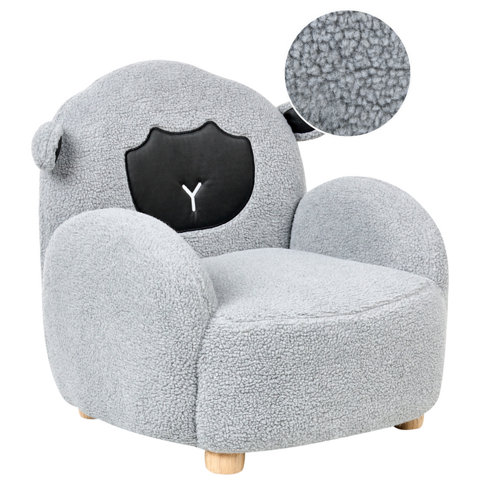 Beliani - ULA - Kinderfauteuil - Grijs - Bouclé
