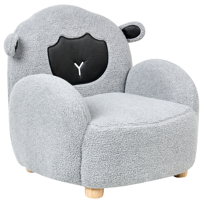 Beliani - ULA - Kinderfauteuil - Grijs - Bouclé