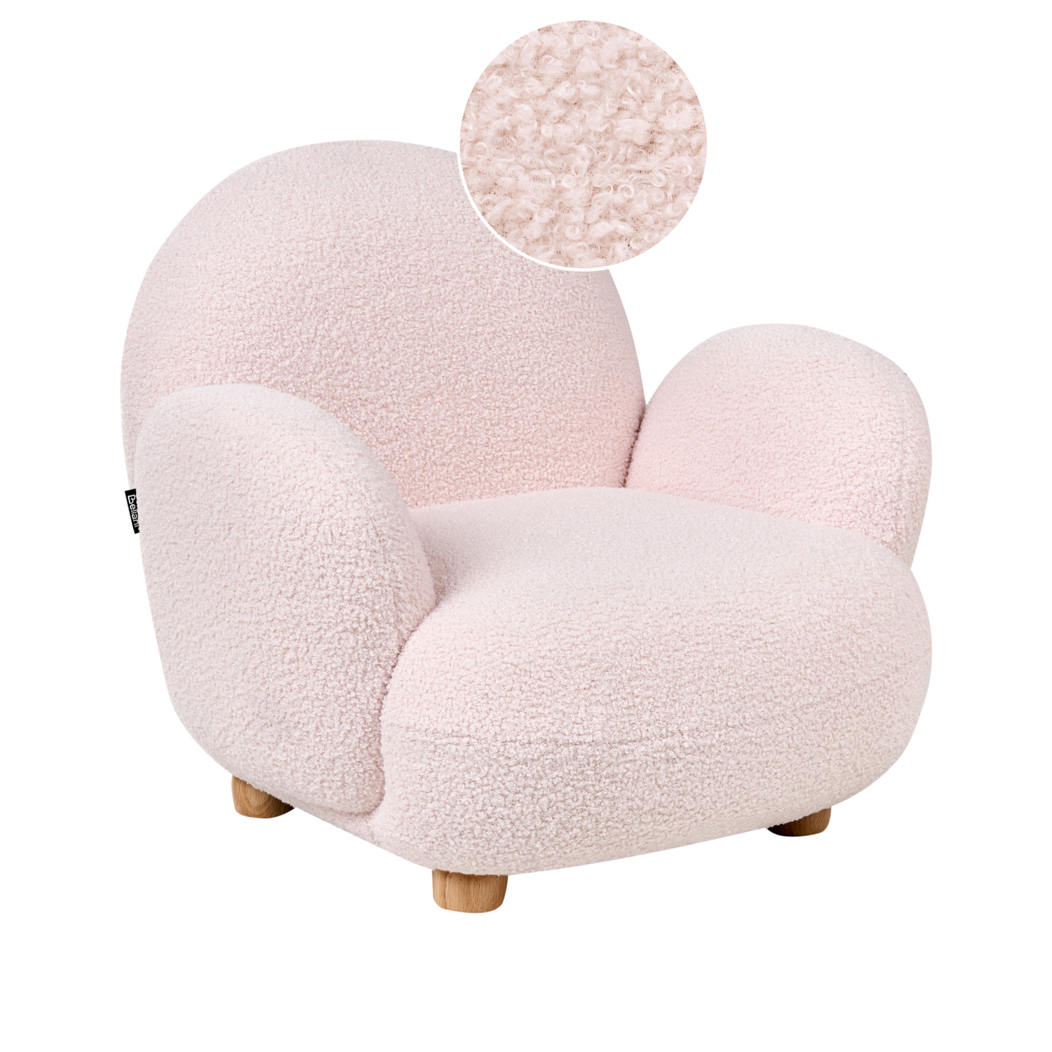 Beliani - HEM - Kinderfauteuil - Pastelroze - Bouclé