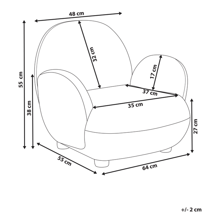 Beliani - HEM - Kinderfauteuil - Pastelroze - Bouclé