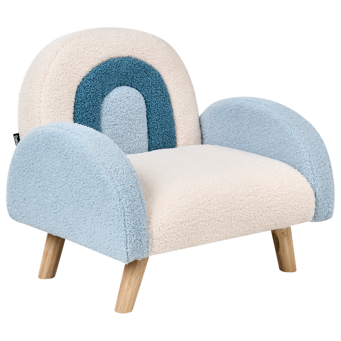 Beliani - OMBO - Kinderfauteuil - Lichtblauw - Bouclé