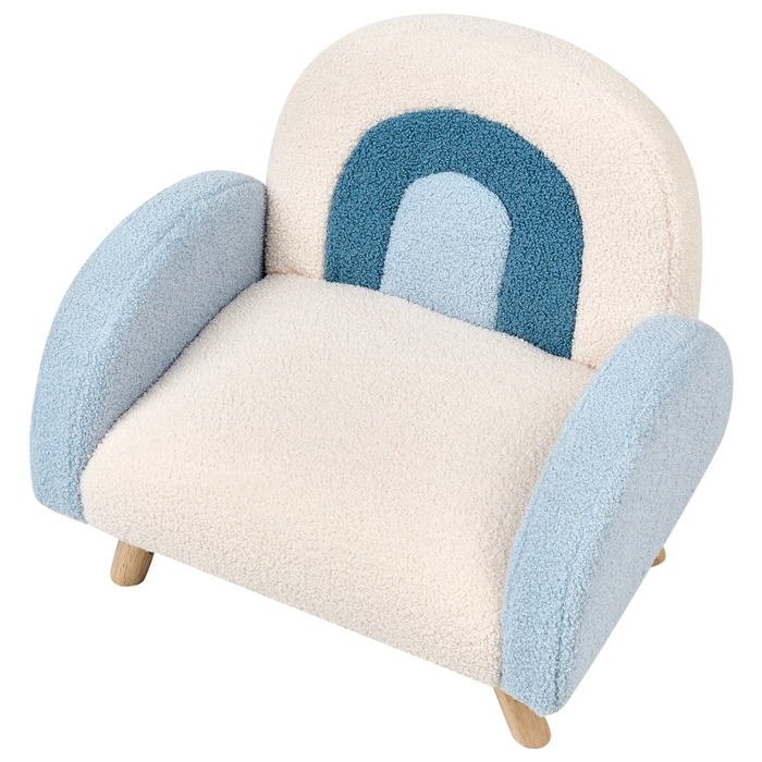 Beliani - OMBO - Kinderfauteuil - Lichtblauw - Bouclé