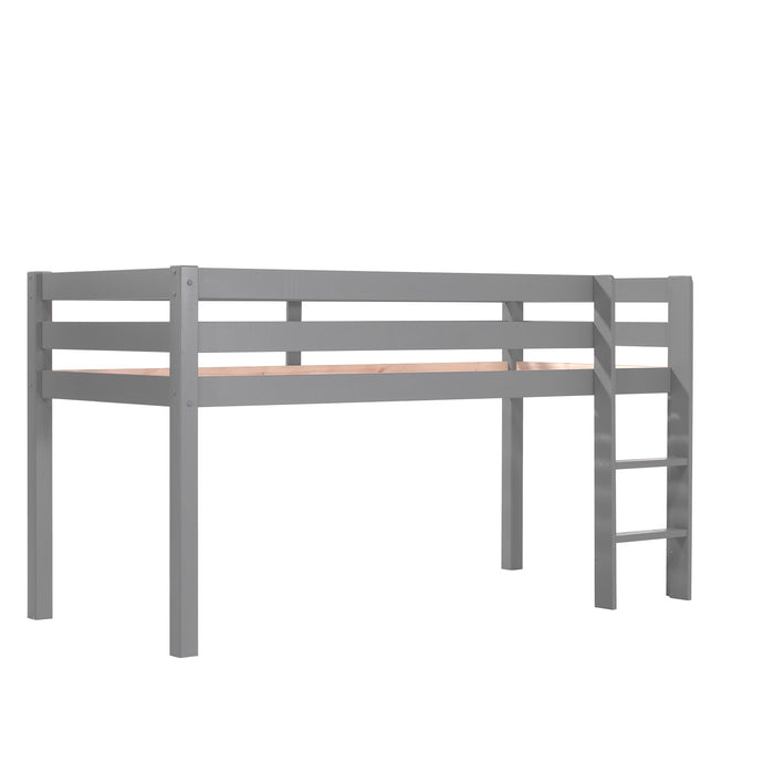 LUCEVI - Pino Halfhoogslaper met Ladder 90x200cm - Grijs - H115CM