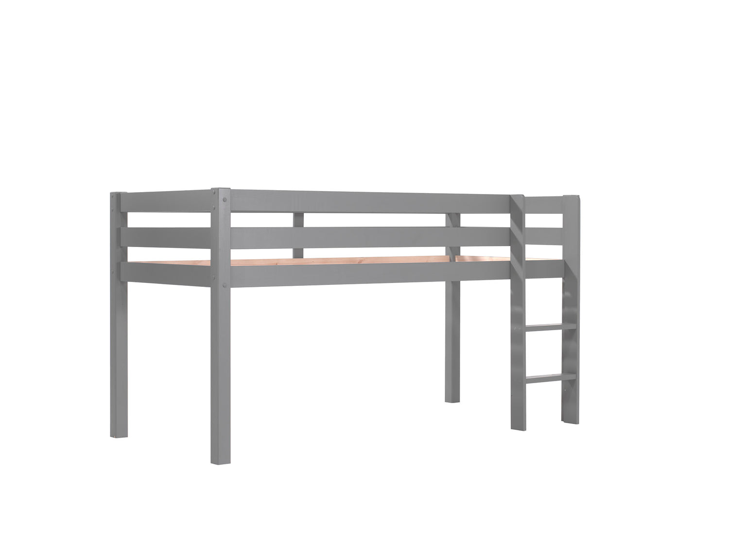 LUCEVI - Pino Halfhoogslaper met Ladder 90x200cm - Grijs - H115CM