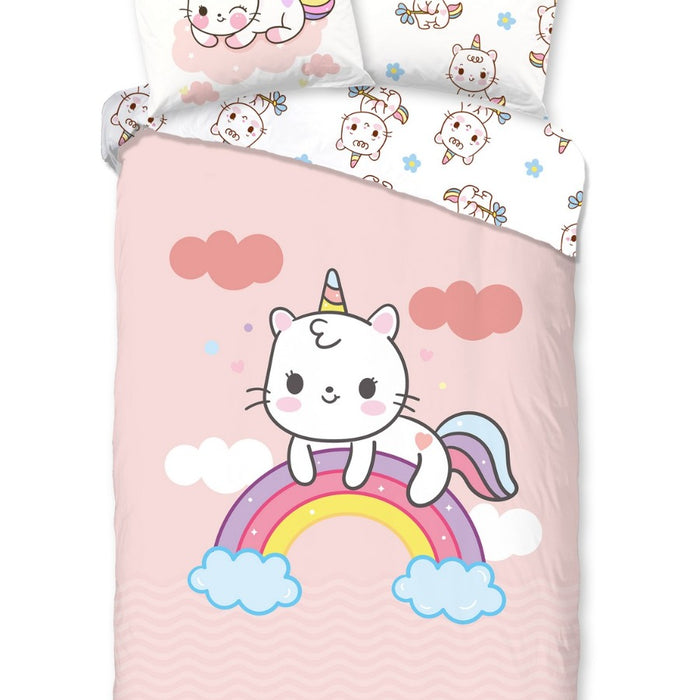 Kinder Dekbedovertrek Good Morning Katoen Puk - pink 140x200|220cm