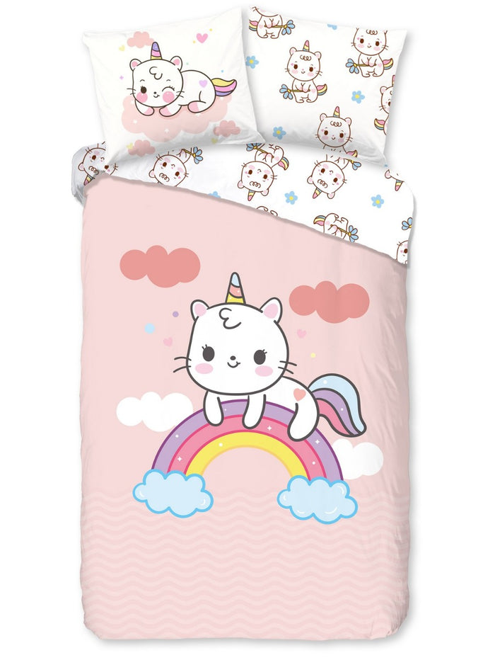 Kinder Dekbedovertrek Good Morning Katoen Puk - pink 140x200|220cm