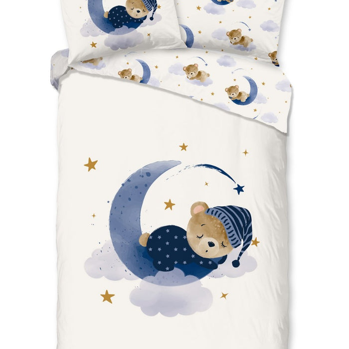 Kinder Dekbedovertrek Good Morning Katoen Sleeping - ecru 140x200