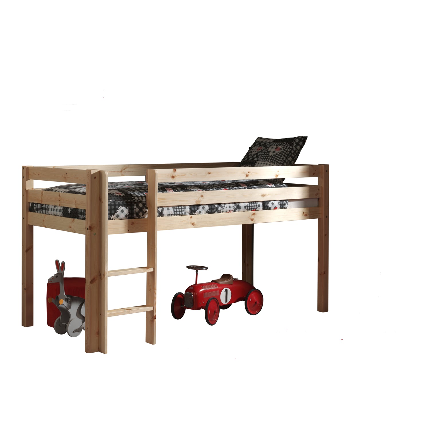 LUCEVI - Pino Halfhoogslaper met Ladder 90x200cm - Beige - H115CM