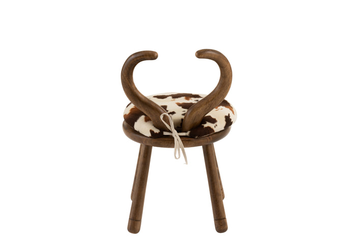 J-Line kinderstoel Oor Koe - hout - bruin