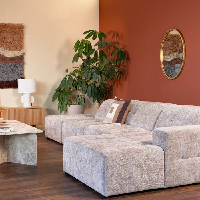 Cosmopolitan Design Chicago Hoekbank met Chaise Longue Rechts - Links Open - Chenille - Lichtbeige