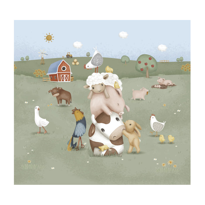 Little Dutch Little Farm Fotobehang - Dieren - 2,80x3m - Groen