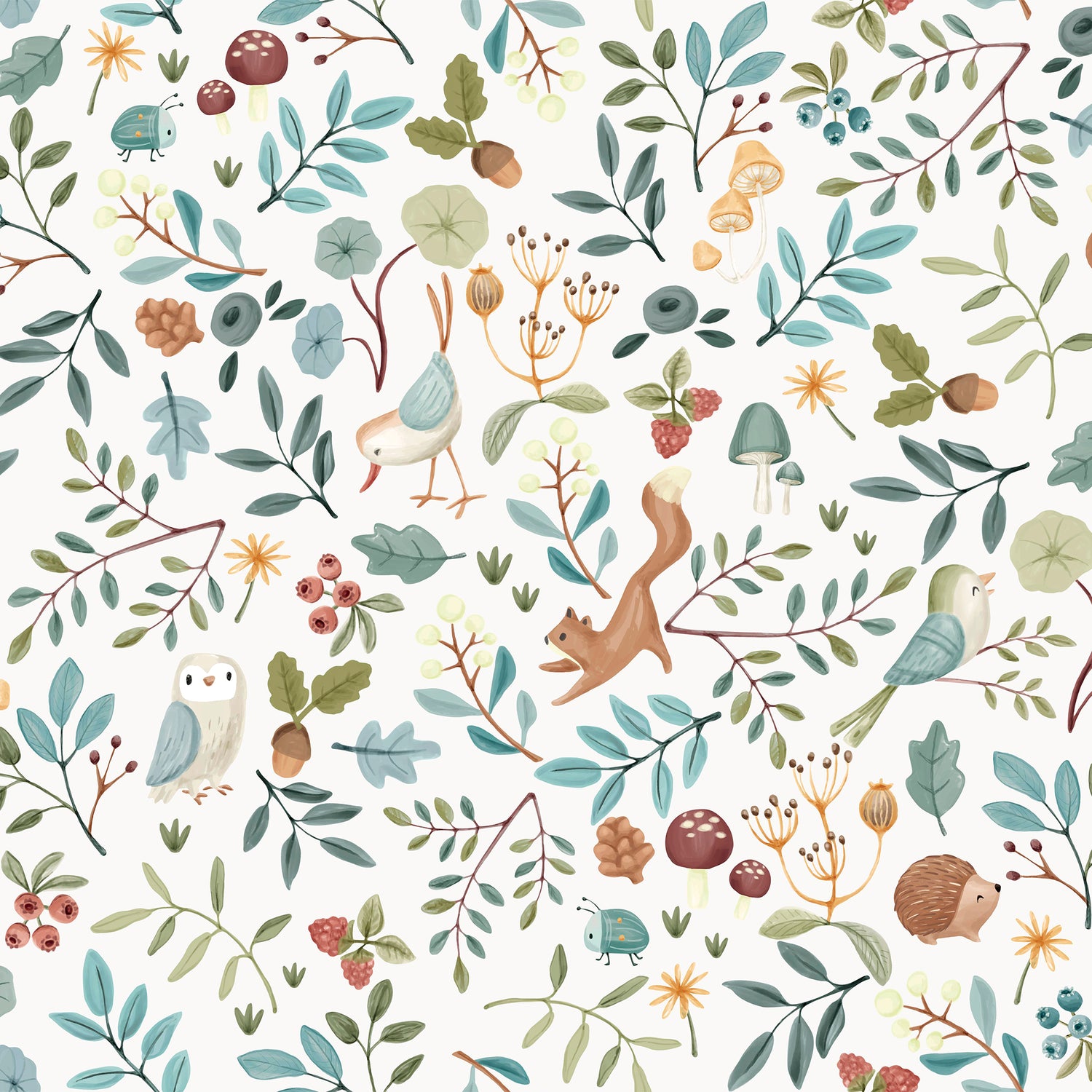 Little Dutch Forest Wonders Behang Kinderkamer - Dieren - 10mx52cm -