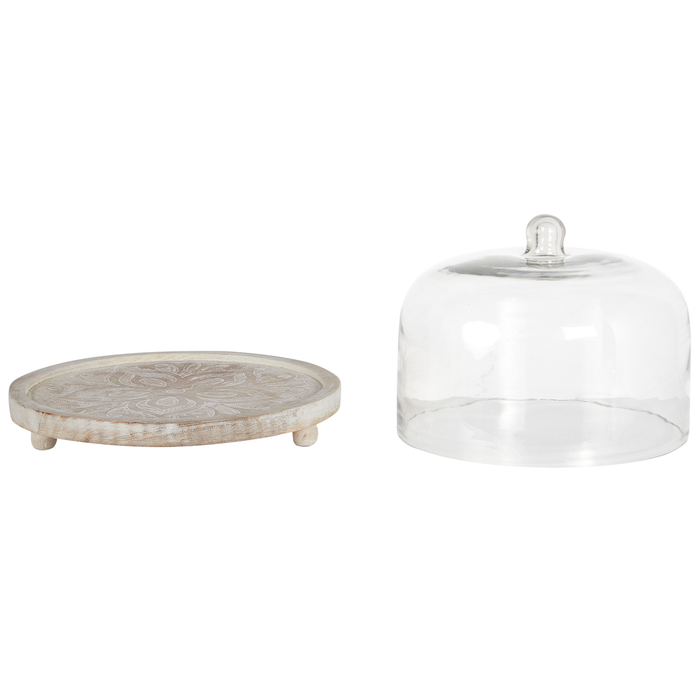 Beliani - FAJUM - Cupcake standaard - Lichthout - Glas