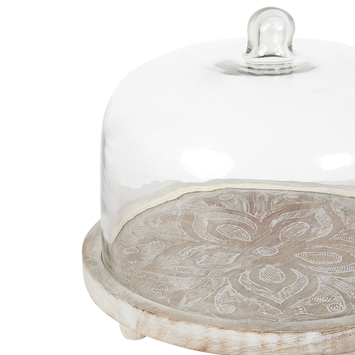 Beliani - FAJUM - Cupcake standaard - Lichthout - Glas