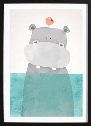 Wallified - Nijlpaardje Poster - Wallified - Kinderen - Poster - Print