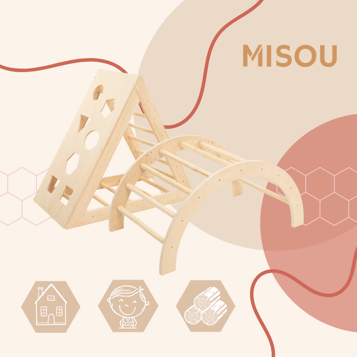 MISOU Pikler Klimboog met Klimrek Montessori Triangle Klimframe Bab...