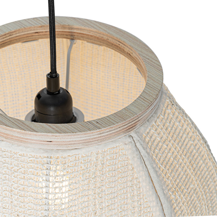 QAZQA Oosterse hanglamp naturel stof 35 cm - Rob